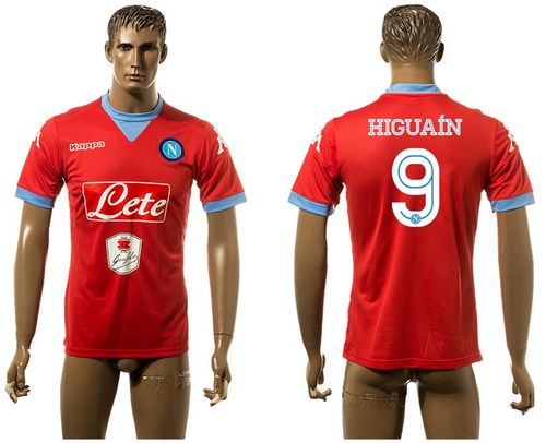 Naples #9 Higuain Red Away Soccer Club Jersey